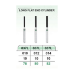 فرز الماسه K.V.H مدل فیشور بلند Long Flat End Cylinder 837L - 837L, 010